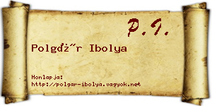 Polgár Ibolya névjegykártya